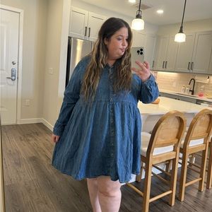 ASOS curve denim long sleeve dress US size 20
